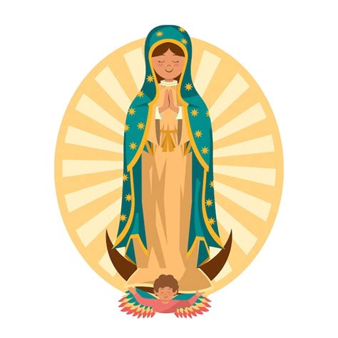 Flat design fiesta de la virgen | Free Vector