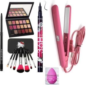 Dikyube Rosegold eyeshadow, professional hair straightener, smudge ...