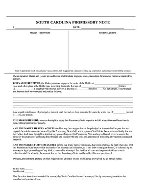 SC Promissory Note - Complete Legal Document Online