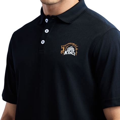 Official CSK Mens Polo T-shirt - Black – Boldfit