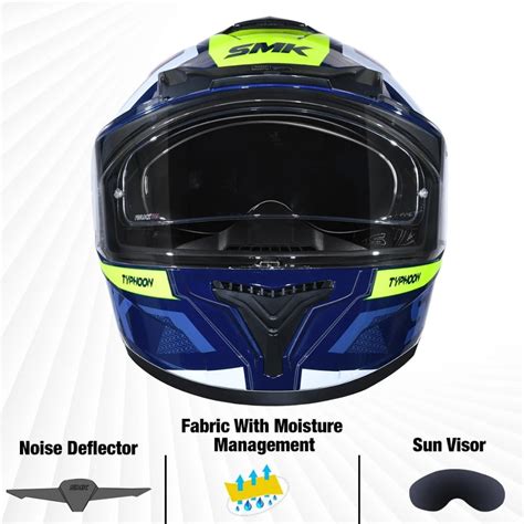 SMK Typhoon Thorn Blue Full Face Helmet GL543 S