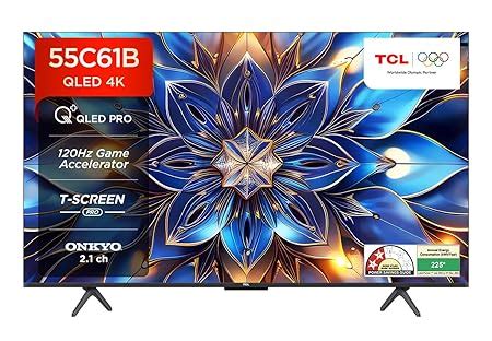 TCL 139 cm (55 inches) 4K Ultra HD Smart QLED Google TV 55C61B (Black ...