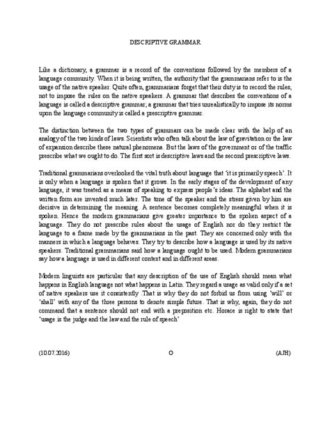 Image result for Example of Descriptive Grammar