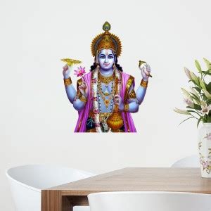 Decoration Designs 55 cm lord vishnu with lakshmi Wall Sticker God for ...