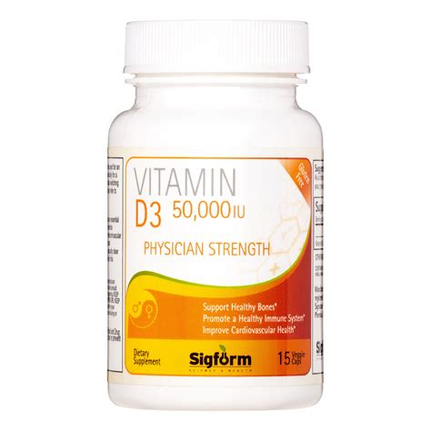 Sigform Vitamina D3 50,000 UI Cápsulas, 15 Ct - Simaro.co
