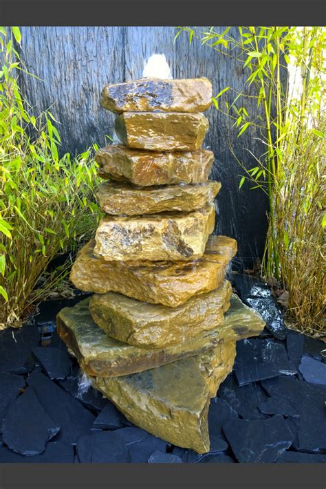 Kaskaden Quellstein Turm beiger Sandstein 85cm - Quellkaskaden ...