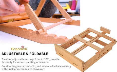 Grandink Heavy-Duty H-Frame Tabletop Beechwood Easel, Hold Canvas up to ...
