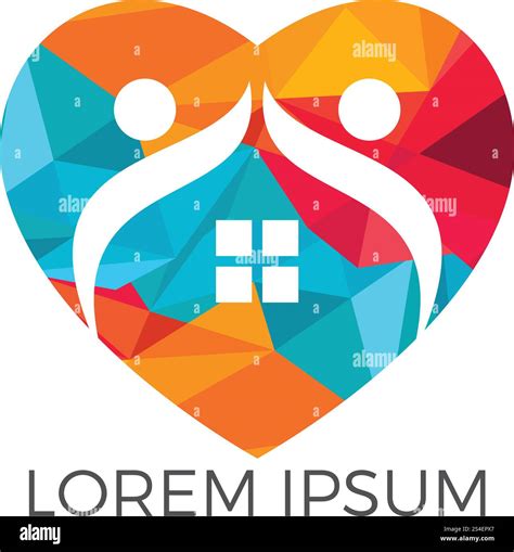 Family and loving home concept design. People love and care logo Stock ...