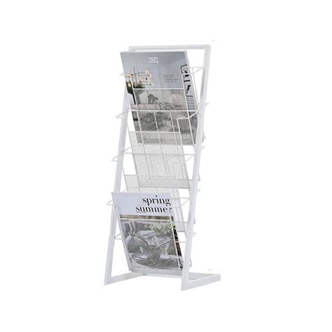 Buy SHGK 5-Tier Bookshelf Display Storage Iron A4 File Holder Magazine ...