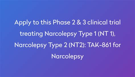 TAK-861 for Narcolepsy Clinical Trial 2024 | Power