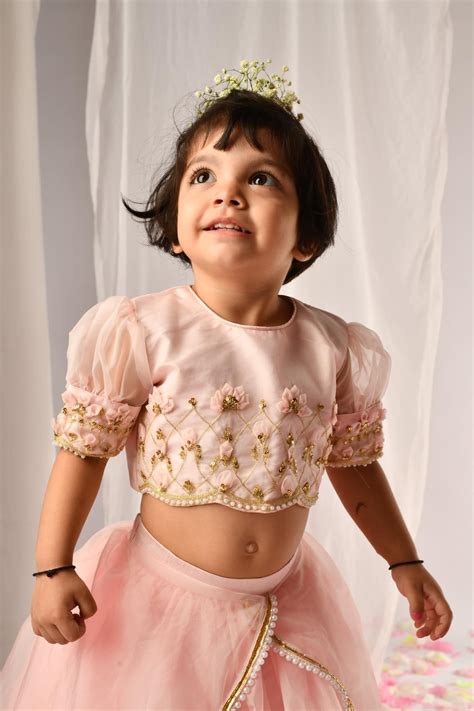 Pink 3d Embroidered Ghaghra Set – Lil Angels