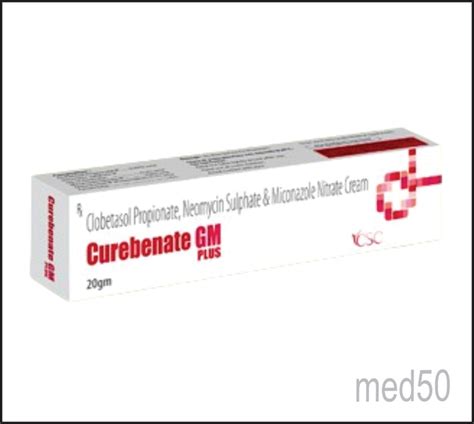 Curebenate Gm Plus Cream (Clobetasol Propionate 0.05% w/w + Miconazole ...