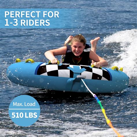 Buy Wolf Armor Heavy-Duty Inflatable Towable Tube, 3 Person Towable ...