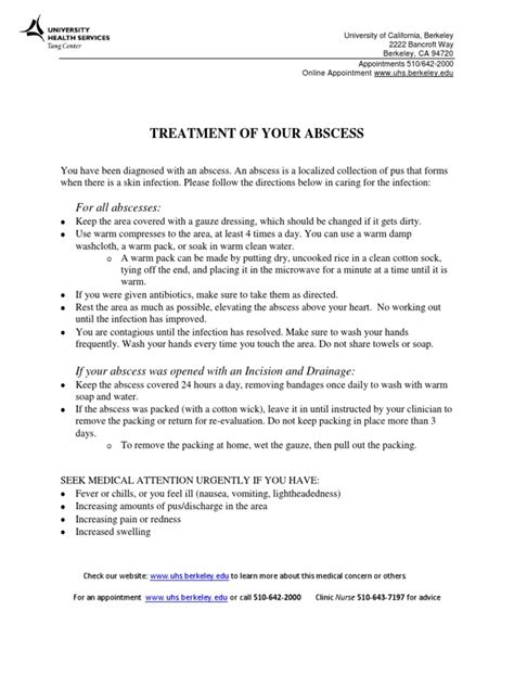 Treatment of Your Abscess: For All Abscesses | PDF | Rtt | Immunology