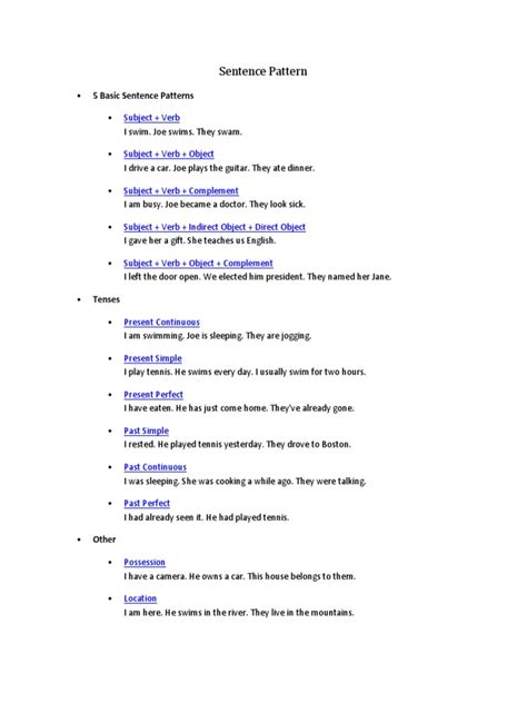 Image result for Sentence Pattern Rules