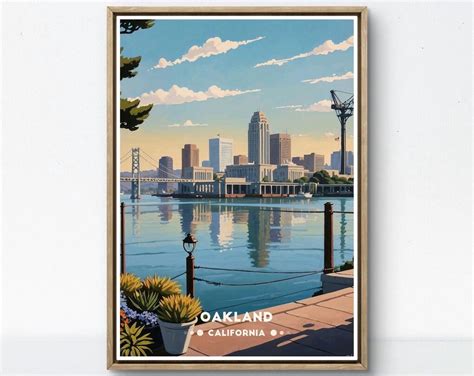 Miluva Oakland Poster, California Skyline Print, Bay Bridge View Art ...