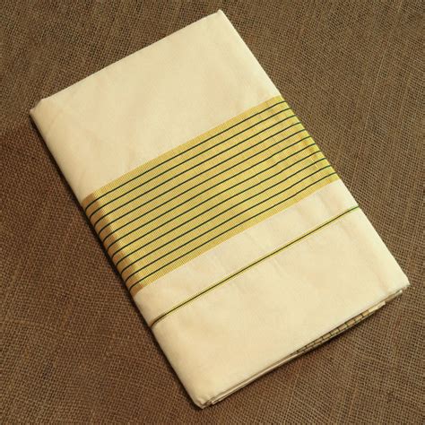 Pure Cotton Saree with Lines in Kasavu | Onam Collections– CultureShoppe