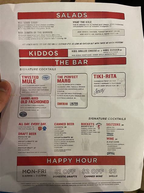 Menu at Twisted Root Burger Co. restaurant, Waco