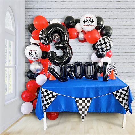 Buy PartyTreasuresCo Race Car Balloon Arch Kit Birthday Party ...