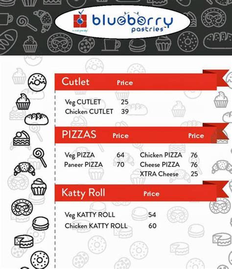 Menu at Blueberry Pastries, Chennai, 162/10