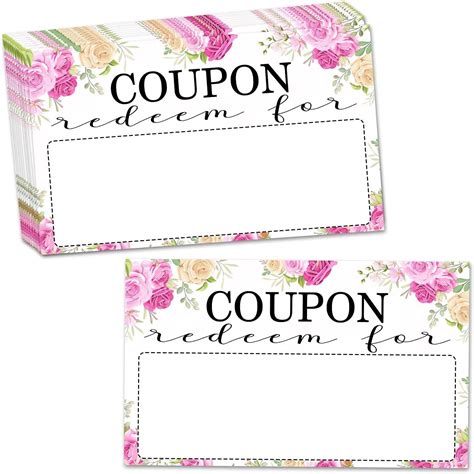 Yuansail Pack of 50 Blank Coupon Cards for Kids - Vouchers India | Ubuy