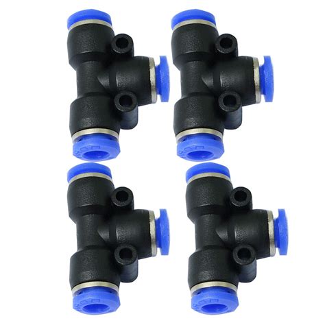 LQ Industrial 1/4 inch Air Hose T Connector 4PCS 6x6x6mm Plastic ...