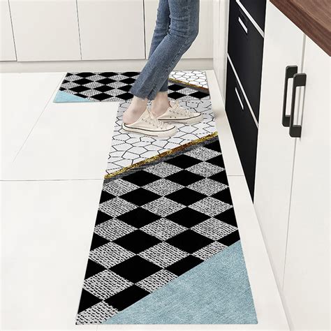 2-Piece Cushioned Kitchen Mat Set, Non-Slip Waterproof Floor Mats for ...
