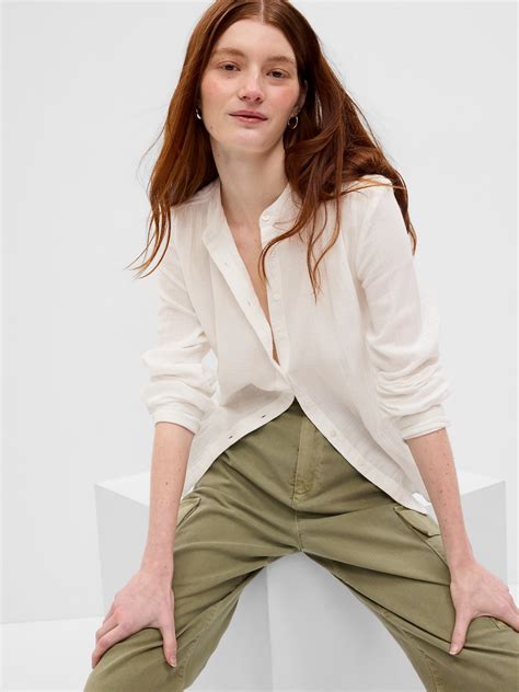 Crinkle Gauze Shirt | Gap