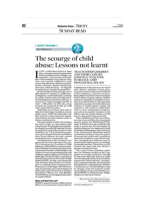The Scourge of Child Abuse: Lessons not Learnt - By Anil Malhotra