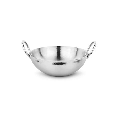 Prabha kadhai Steel Stainless 0.5 Litre | Round Bottom Kadai for ...