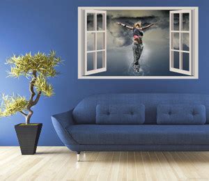 GADGETSWRAP the jump in air Fake Window Style Wall Decal For Home ...