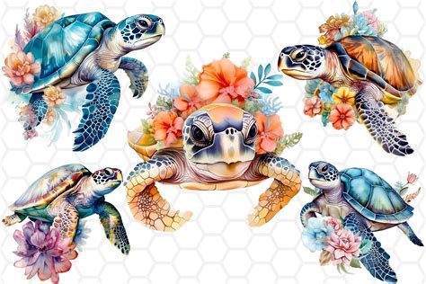 Underwater Turtles Clip Art