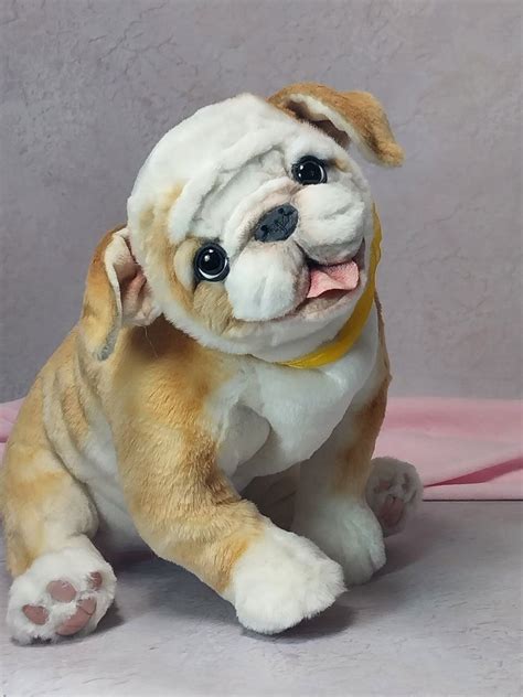 English Bulldog Realistic Toy OOAK Artificial Stuffed Animal Cute Soft ...