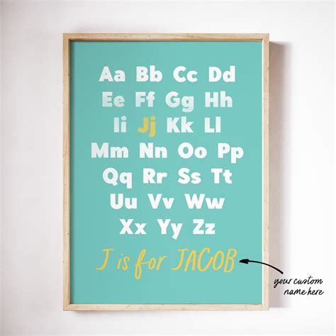 Buy Custom Alphabet Name Print, Custom Nursery Print, Nursery Wall Art ...