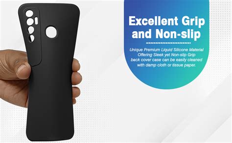 LIRAMARK Silicone Soft Back Cover Case for Tecno Spark 7 Pro (Black ...