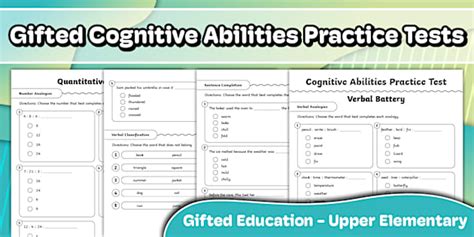 Gifted Cognitive Abilities Practice Tests | Upper Elementary