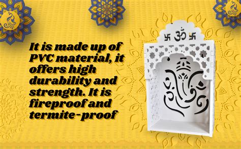 Rave Creations White PVC Mandir for Home – Wall Mountable Small Temple ...