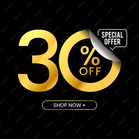 Premium Vector | 30 Percent Off Discount Golden Numbers With Percent ...