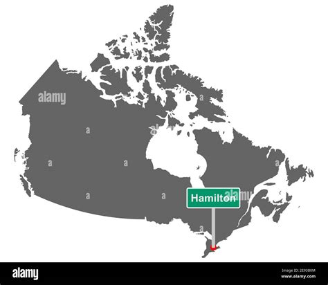 Place name sign Hamilton at map of Canada Stock Photo - Alamy