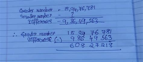 The difference of two numbers is 9,86,49,563. If the greater number is ...