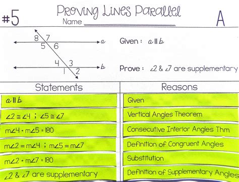 Proofs With Lines And Angles Worksheet - Angleworksheets.com
