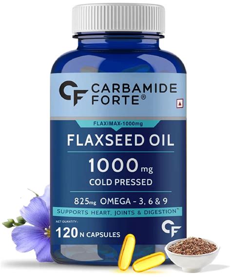 Carbamide Forte Cold Pressed Organic Flaxseed Oil Omega 3 6 9 Capsules