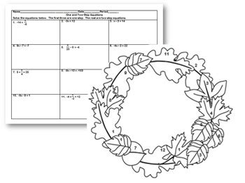 Image result for One Step Equations Coloring Worksheet