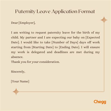 Image result for Paternity Leave Application Sample