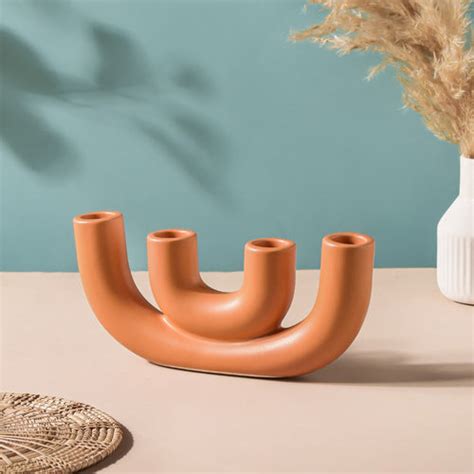 Modern Ceramic Tube Candle Holder 5 Arms Online in India | Nestasia