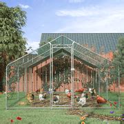 Buy TOETOL Large Metal Chicken Coop, Walk in Poultry Cage Chicken Run ...