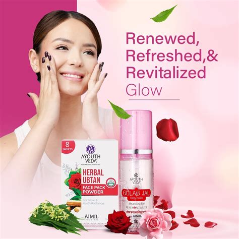 Glow Renewal Combo: Herbal Ubtan Face Pack Powder (10g × 8), Gulab Jal ...