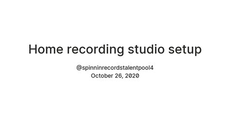 Home recording studio setup — Teletype