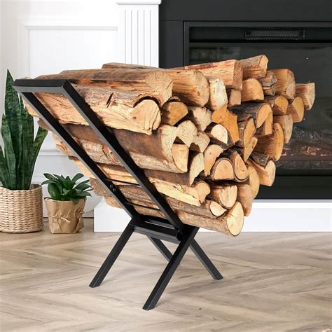 Amazon.com : AJART Firewood Log Rack Indoor: 32 Inch Heavy Duty Outdoor ...