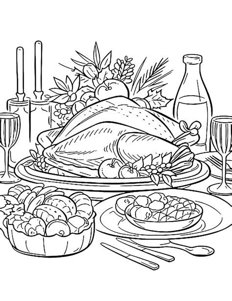 Thanksgiving Coloring Pages Food